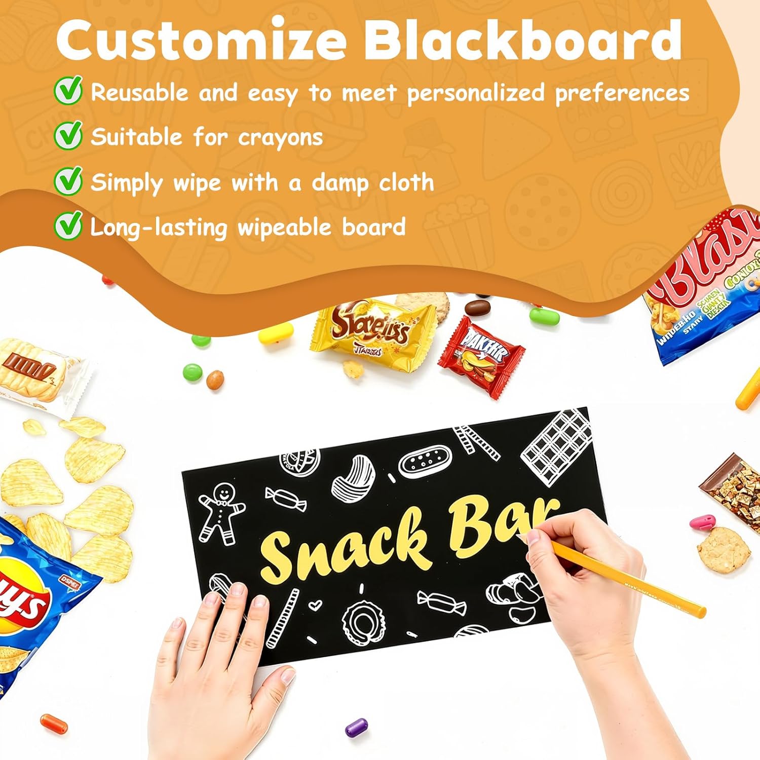 chip rack display stand, 6 tiers 50 clips snack organizer, 360° rotating wood base candy display rack, portable retail display shelf for countertop, office, store, kitchen, party brown