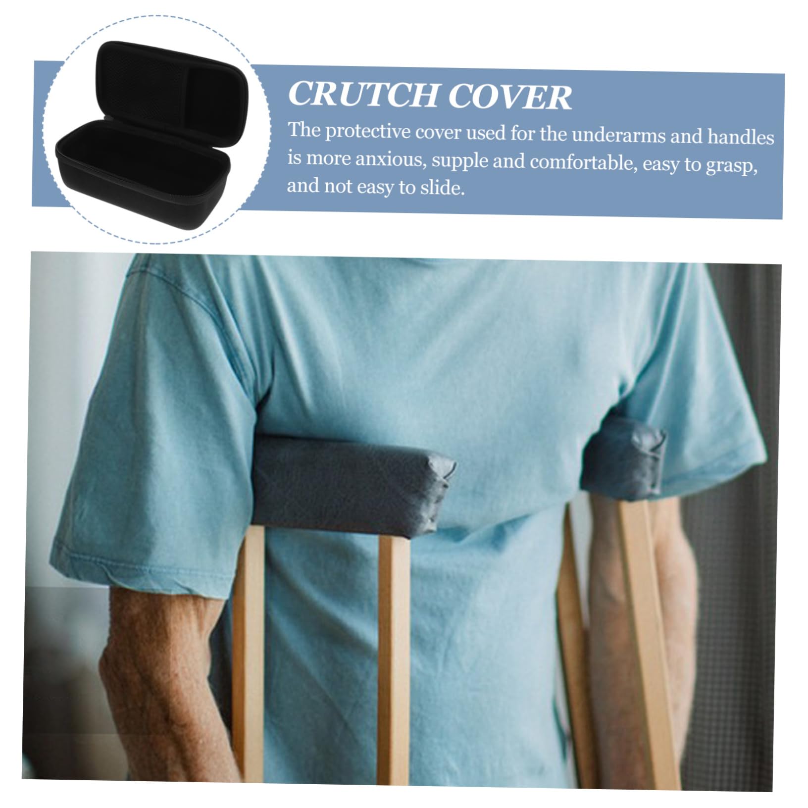 Baluue 2pares Fundas Reutilizables Para Muletas Almohadillas De Reemplazables y Resistentes Al Soporte Cómodo Para Mayores