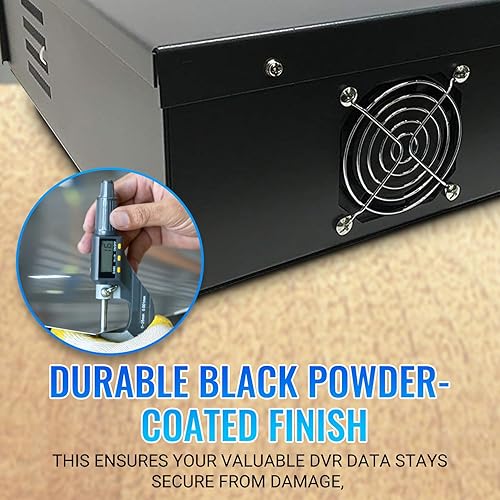 Miniatura 7 de Acero resistente 15" x 15" x 5" DVR, PC, caja de seguridad de TV, paredes de acero calibre 16, extractor de ventilador, cerradura y llave. Ideal