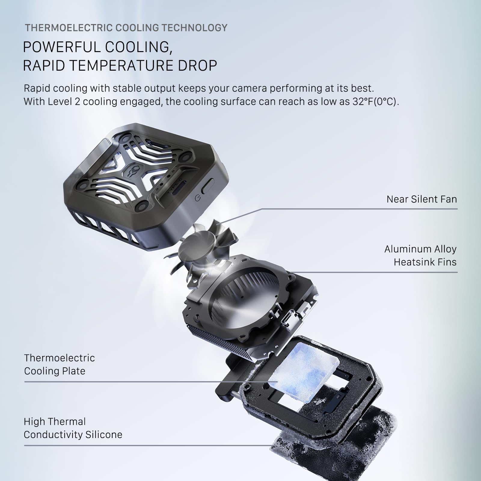 Tilta Sistema de Refrigeración Universal para Cámaras - Negro TA-UCS-B | Ventilador de Refrigeración Universal, Compatible con FX3/FX30/ZV-E1/A7C/R5 MarkⅡ/R8/R10/GH7/G9/G9M2/X-H2S/X-S20/Z30/ZF