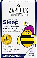 Vista 1 de Zarbee's Tableta masticable de melatonina de 1 mg para niños, suplemento de sueño eficaz y sin medicamentos, fácil de tomar, tabletas de sabor a uva