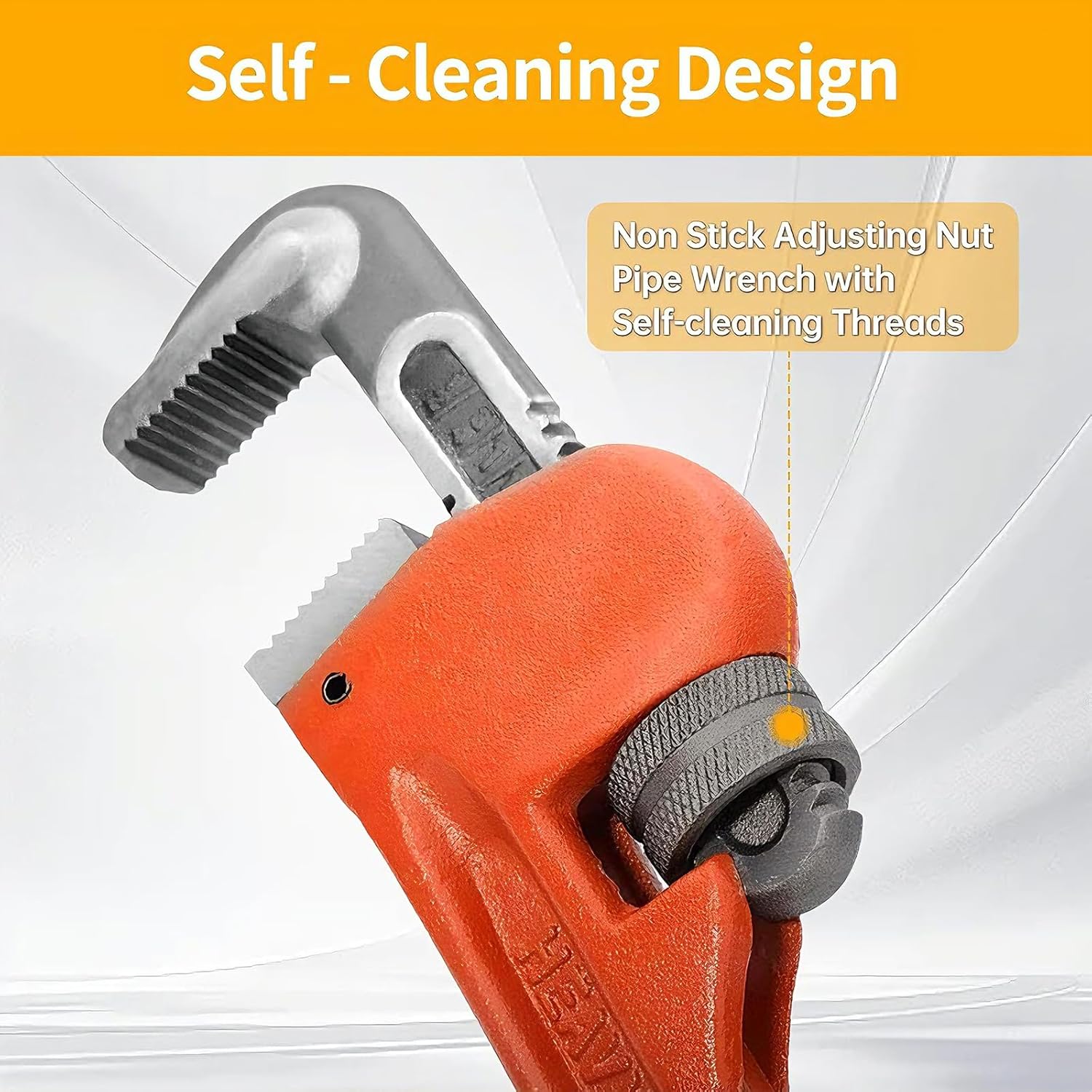 4 Pack Heavy Duty Pipe Wrench Set, 8'' 10'' 12'' and 14'' Adjustable Jaw Plumbing Wrench, Heat-Treated Chromium Vanadium Steel Pipe Tools with Anti-Vibration Grip for Industrial/Domestic Pipe Repair