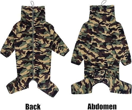 Miniatura 2 de Dog Winter Coat for Large Medium Small Dogs, Warm Fleece High Collar Full Body Dog Jumpsuit Comfortable Onesie Apparel (Camouflag, 3X-Large)