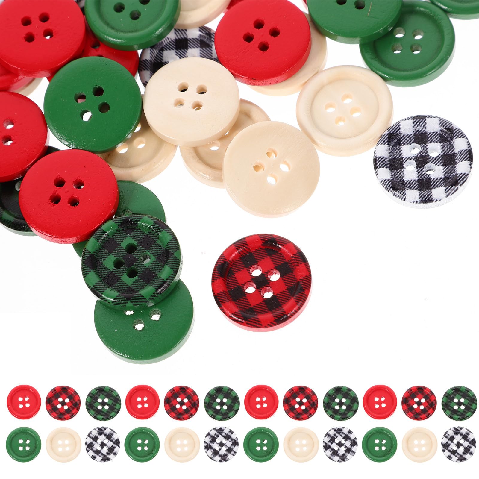 1500 Piezas Botones Navideños de Madera para Coser en Ropa y Abrigo
