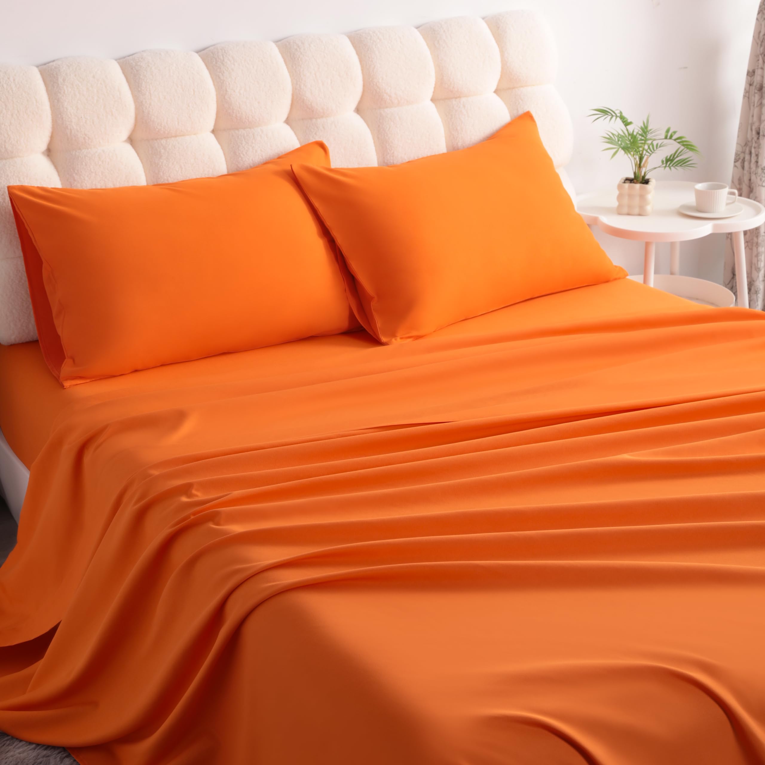 NTBAY 4 Pieces 100% Microfiber Queen Bed Sheet Set, 1800 Super Soft and Cozy, Wrinkle, Fade, Stain Resistant Fitted Sheet Set (1 Flat Sheet, 1 Fitted