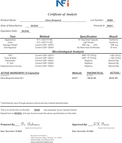 Miniatura 3 de Complejo de bergamota cítrica de 1000 mg (2 cápsulas) — Contiene extracto de bergamonte cítrico 10:1 – Mezcla patentada de bergamia cítrica – Vegana
