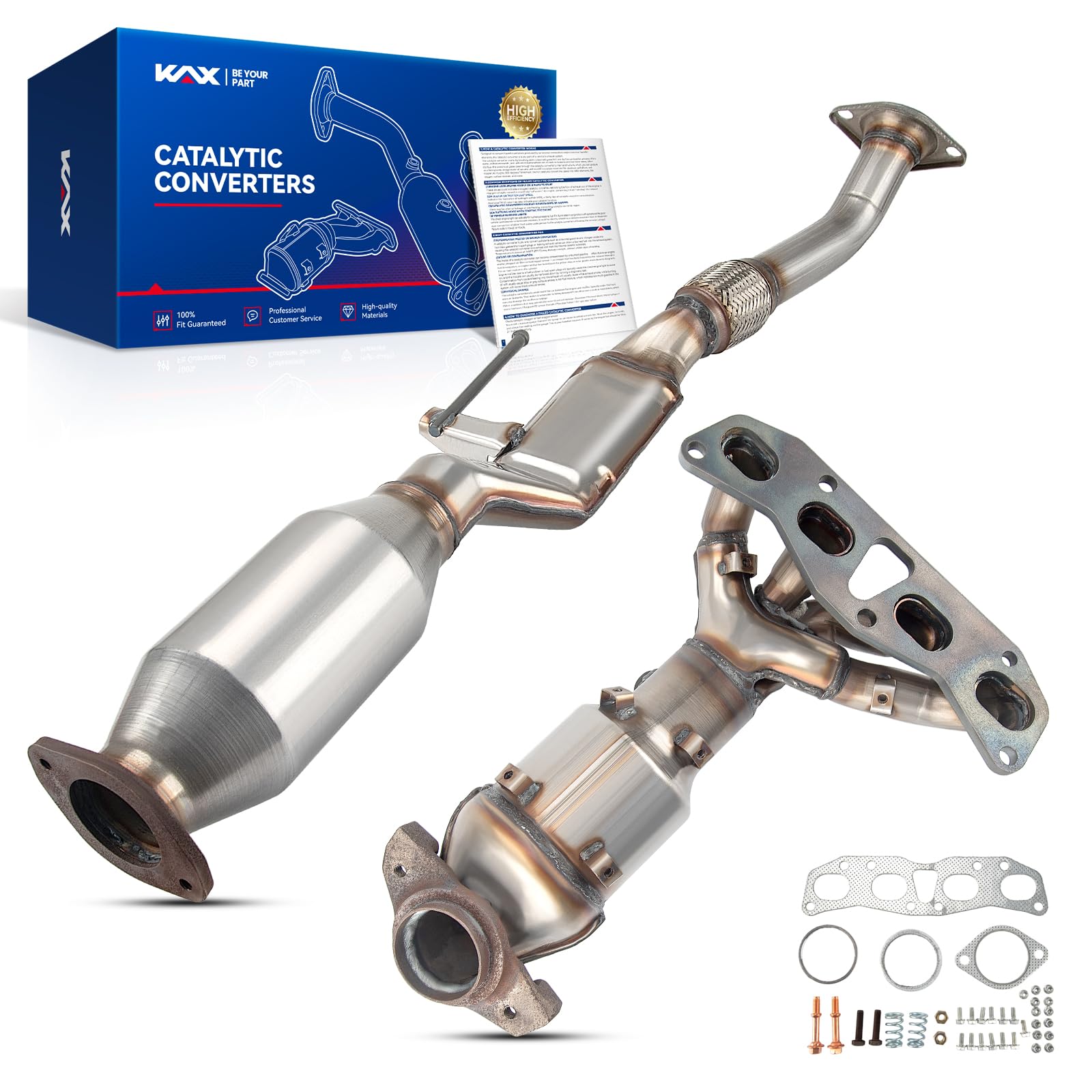 Amazon.com: KAX 2PCS Front and Rear High FLow Catalytic Converter