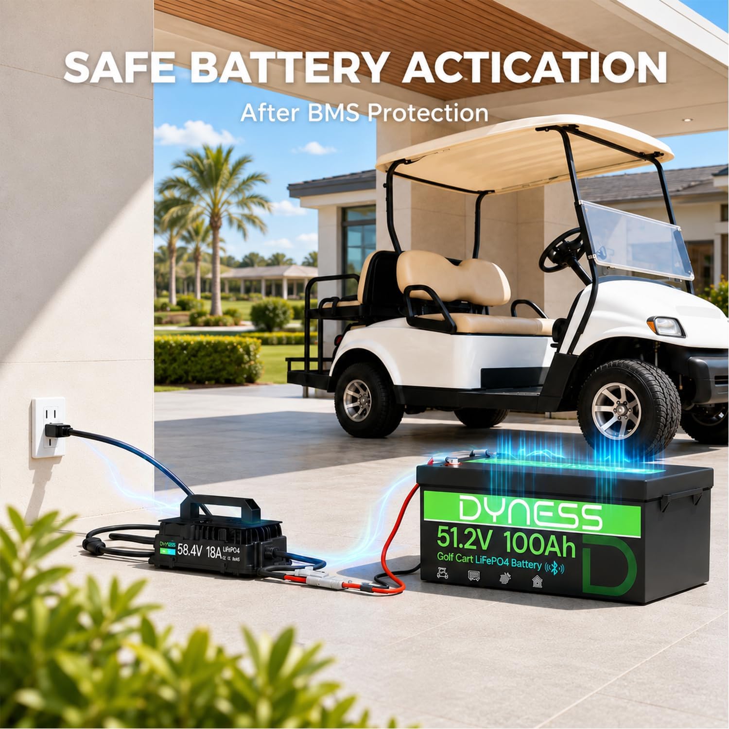 Dyness 48V 18A Golf Cart Battery Charger,for 48V Lithium Golf cart Battery image 2