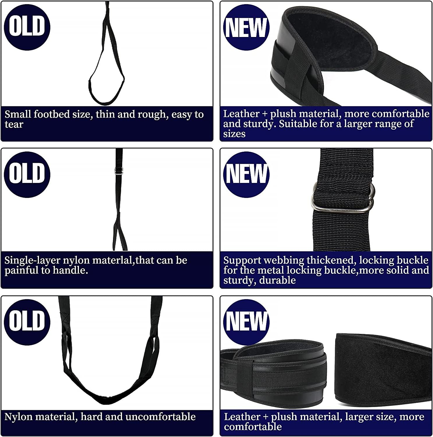 Columpio De Cuero Negro De Primera Calidad para Mayor Comodidad Y Diversión. Un Regalo Original para Hombres Y Mujeres - B09