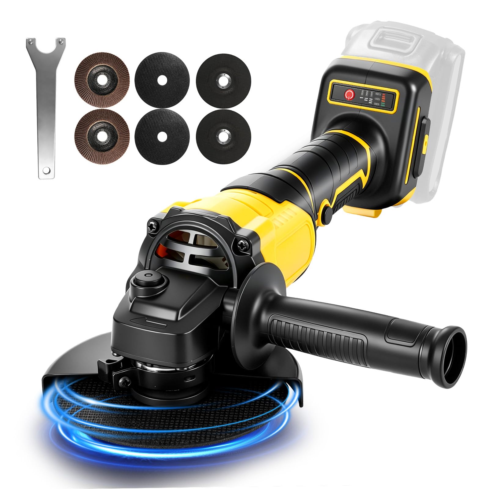 Roadtime Amoladora angular sin escobillas para DeWalt de 20V(sin batería)