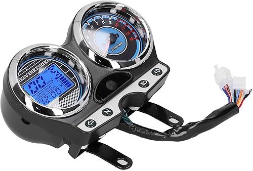 Miniatura 4 de Tbest Tacómetro para motocicleta, velocímetro, eléctrico, 12 V, medidor LCD, velocímetro, tacómetro, engranaje, pantalla de kilometraje, compatible