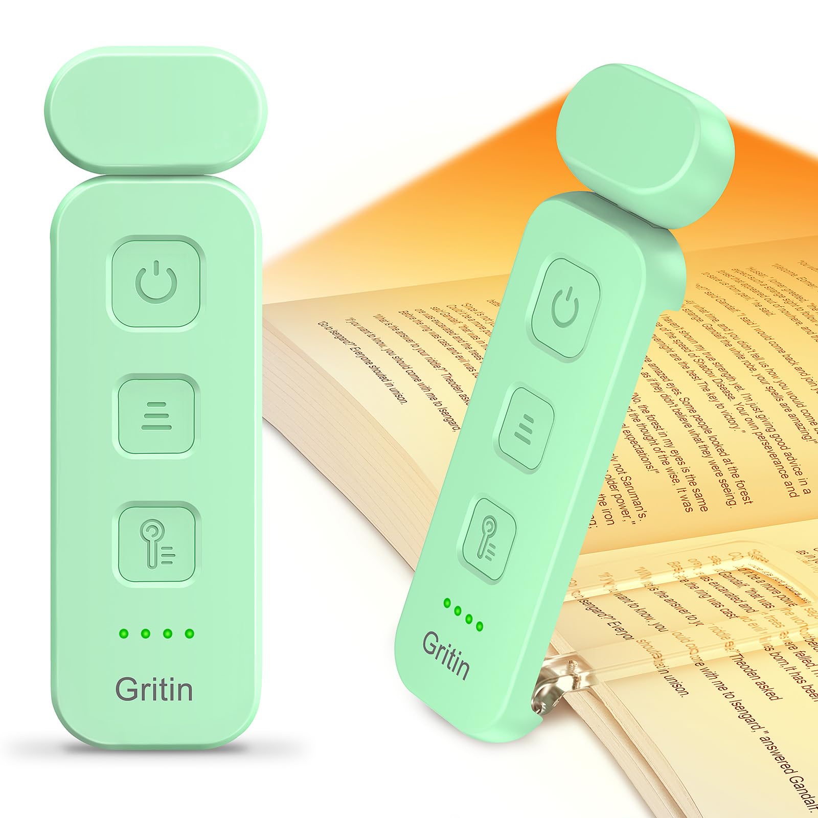Gritin Reading Light, Rechargeable Book Light for Reading in Bed