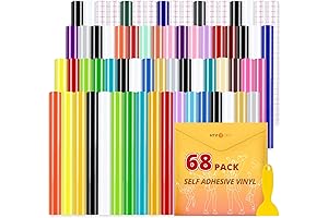 HTVRONT 68-Pack Premium Permanent Vinyl Sheets for Cricut and Silhouette