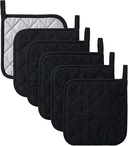 Juego de soportes para ollas de cocina, resistentes al calor, juego de agarraderas de algodón puro, salvamanteles grandes, almohadillas calientes,