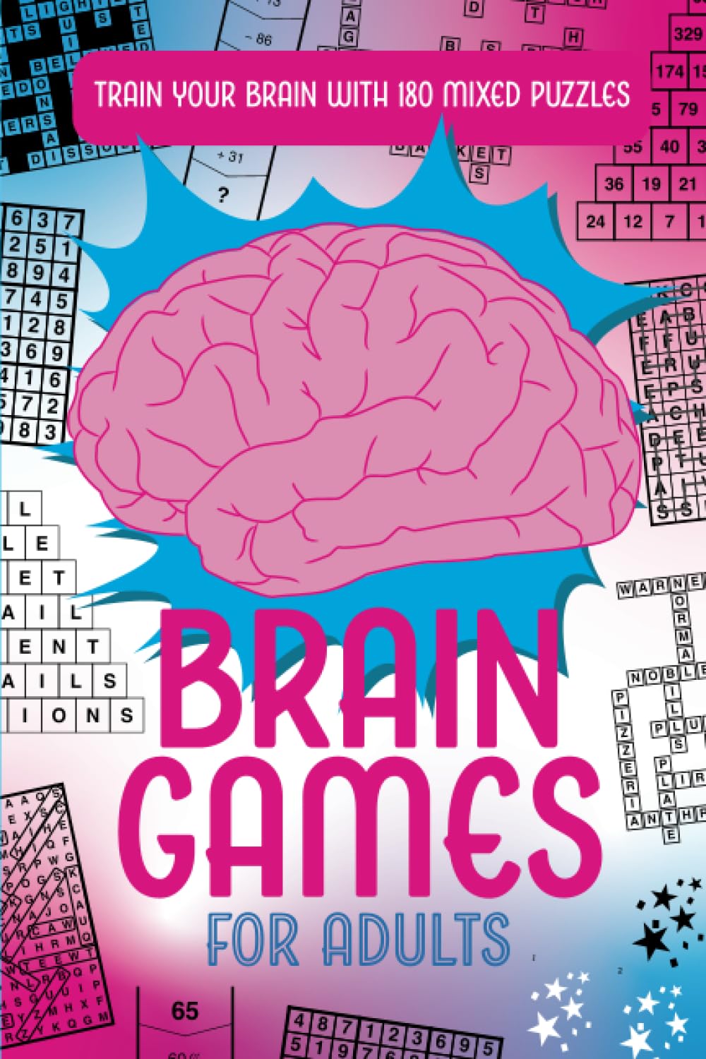 Brain Games for Adults: Train your brain with 180 mixed puzzles!