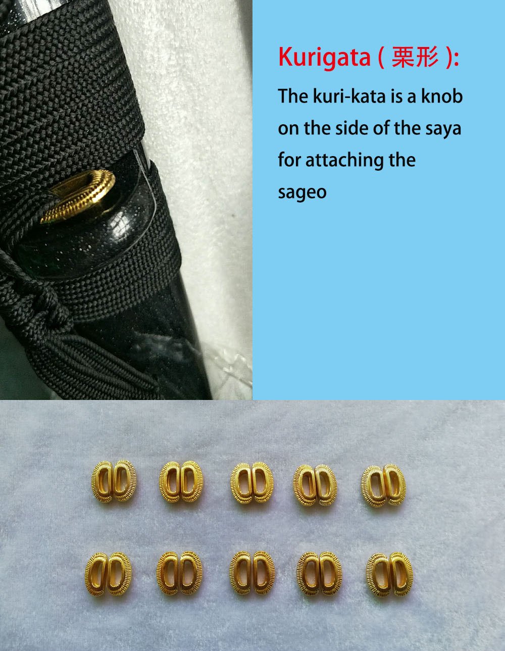 Boyu Very Beautiful Alloy kurikata knob on Japanese Scabbard