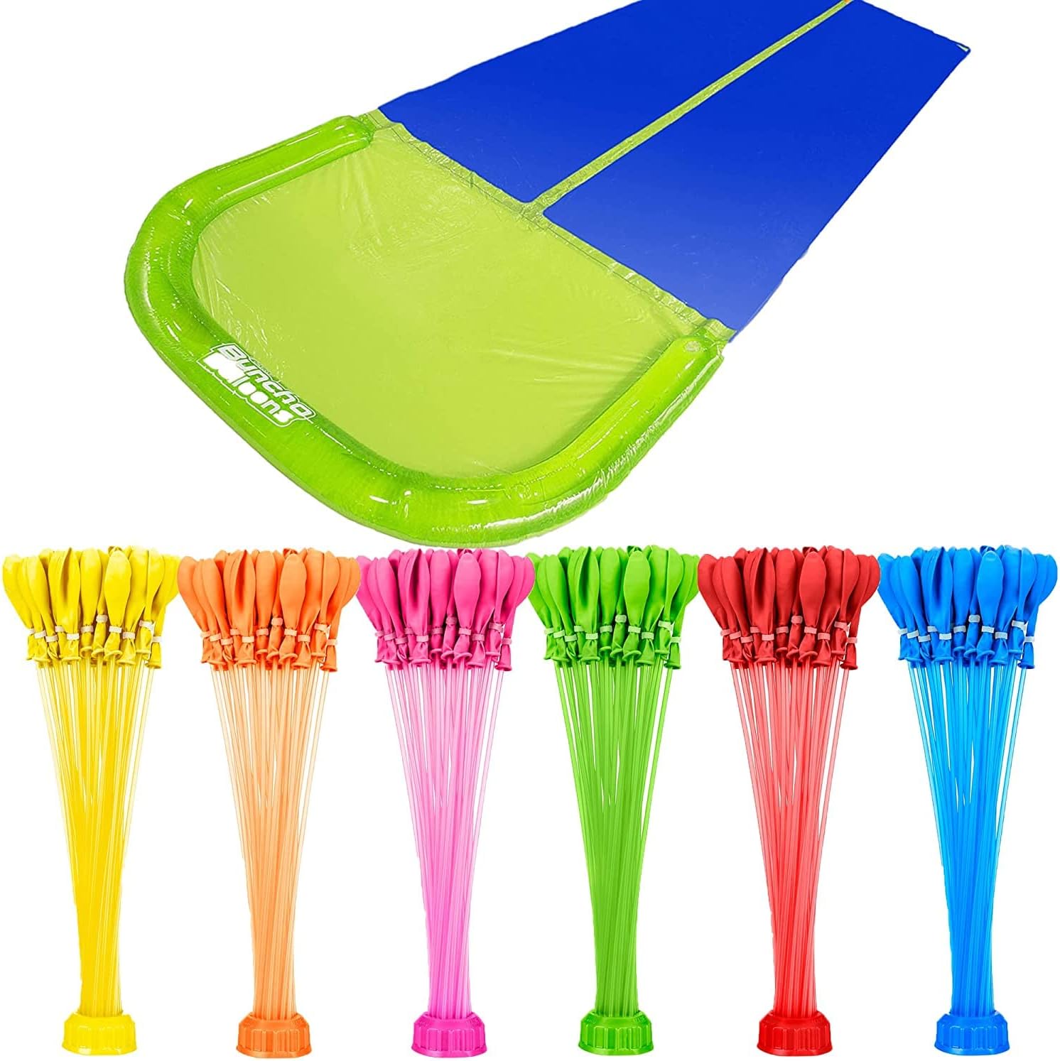 Bunch O Balloons Water Slide Wipeout 2 Lane + 5 Balloon Bunches (165+ Water Balloons) by ZURU
