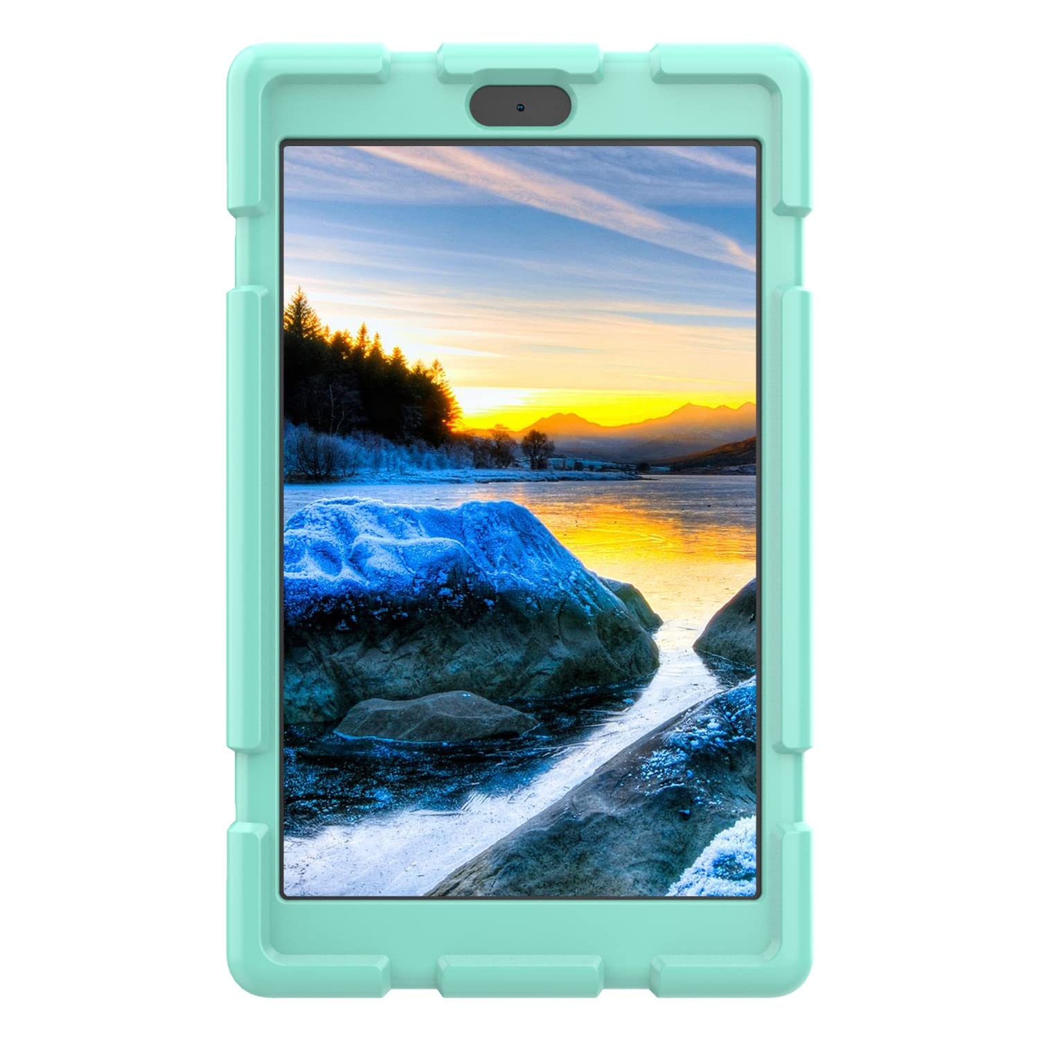 Pokrywa tabletu Dla dzieci na ogień HD 8. Sprawa 2018/2016, dla ognia Kindle Tablet Case Odporna wstrząsy Chropowatą ochronę osłona ochronna Osłona Anti-Fall(Mint Green)