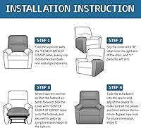 Vista 8 de Eco-Ancheng Fundas reclinables Lazyboy de 4 piezas, fundas para sofá reclinable, fundas antideslizantes para sillas reclinables, con bolsillos