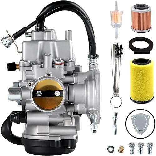 YFM400 Carburetor Fits for Yamaha 2000-2006 Big Bear YFM 400,Kodiak 400,2007-2010 Wolverine 450,2007-2014 Grizzly 350 450 ATV with Air Fuel Filter