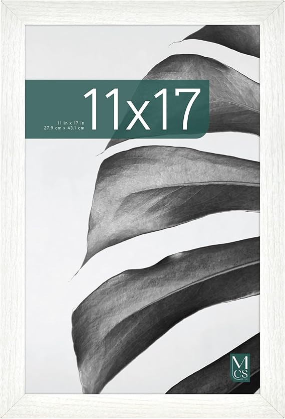 MCS Studio Gallery 11x17 Picture Frame White Woodgrain, Rectangle Photo Frame for Photos, Posters & Art Prints (1-Pack)