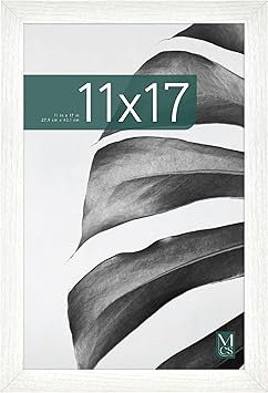 MCS Studio Gallery 11x17 Picture Frame White Woodgrain, Rectangle Photo Frame for Photos, Posters & Art Prints (1-Pack)