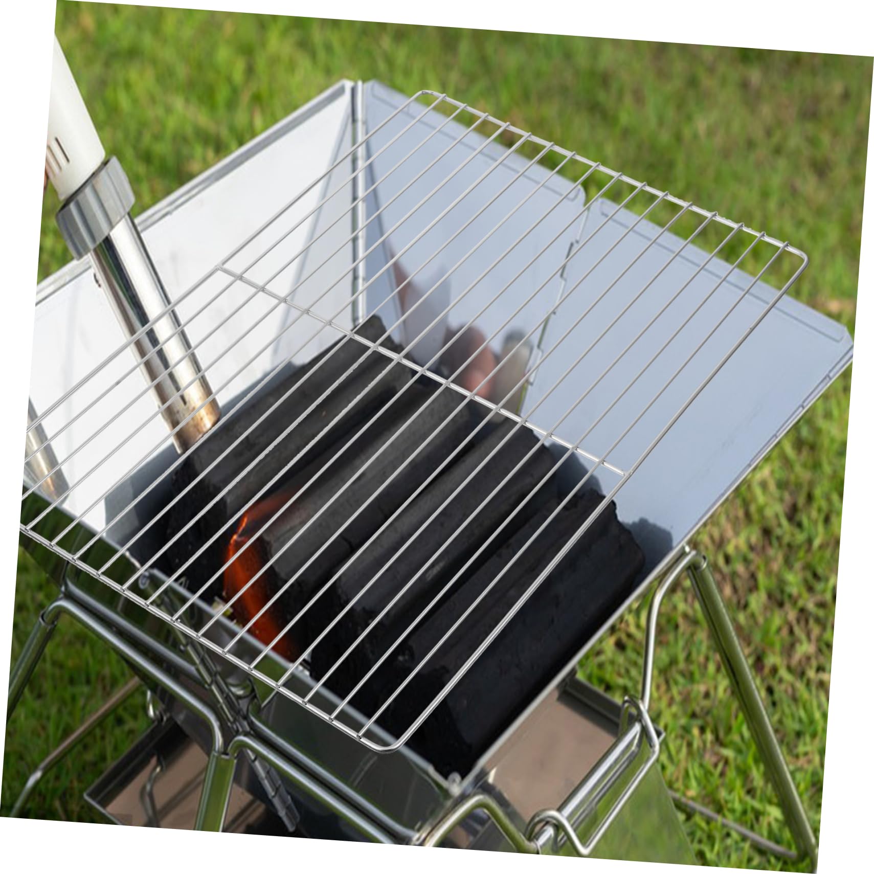 Abaodam Griglia Facile da Pulire in Acciaio Inossidabile Argento per Barbecue Rete Antiaderente per Festa Estiva e Campeggio All'aperto