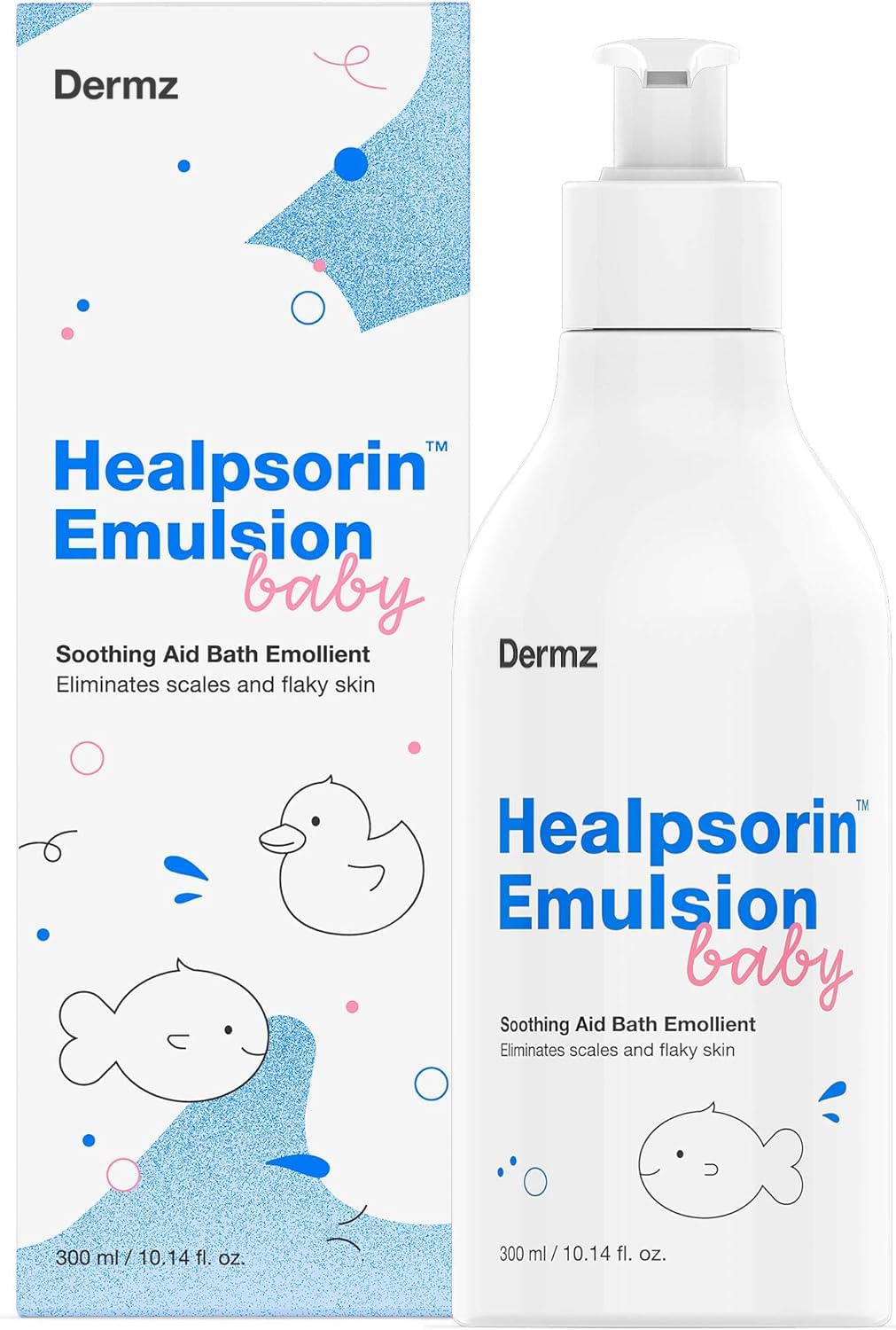 Dermz Laboratories Healpsorin Baby Eczema & Cradle Cap Emulsion Treatment: Calendula, Comfrey Root, Sweet Almond & Watermelon - Gentle Baby Bath Emulsion Fights Bacteria & Restores Moisture Barrier