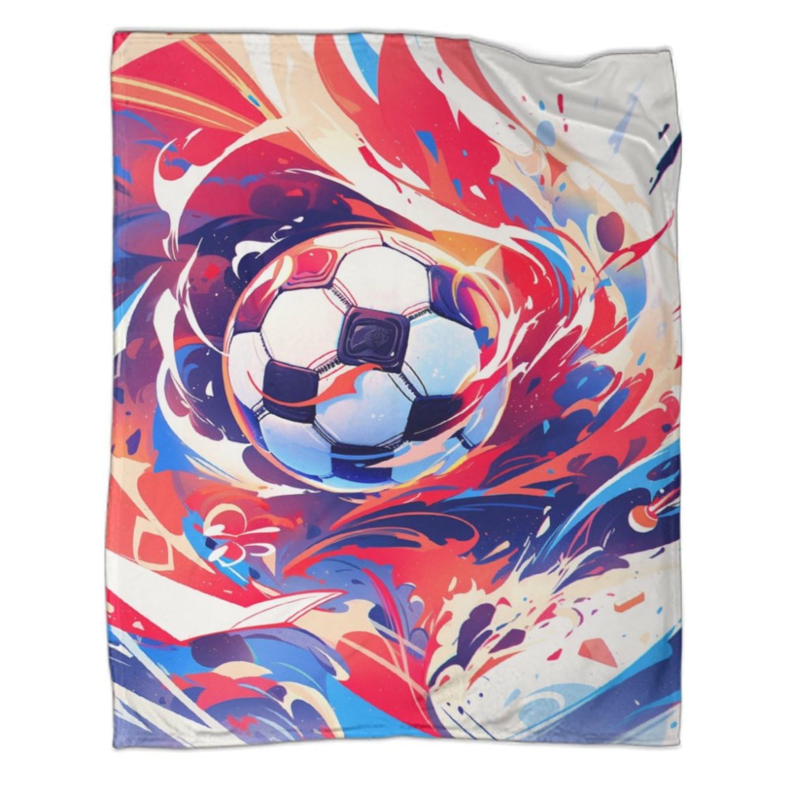 Couverture de voyage football 150x200 cm pour lit et canapé