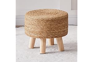 Cpintltr Seagrass Hand-Weave Wicker Foot Stool