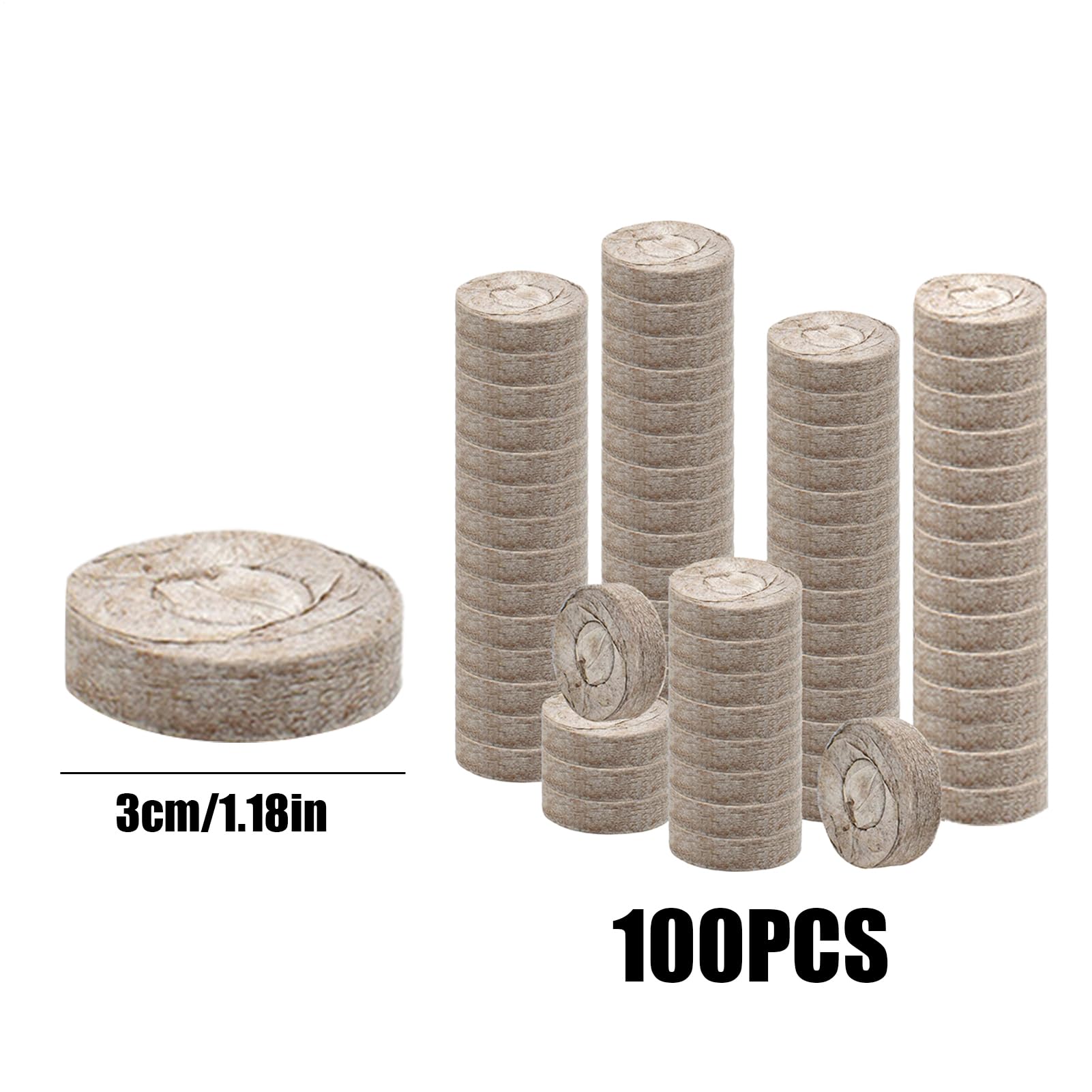 Tierra Vegetal | 100 Unidades Abono Orgánico,30 mm Sustrato Orgánico de Turba para Plantas de Interior | para Exterior, Hortalizas, Flores, Árboles, Cactus, Orquídeas, Bonsái, Monstera