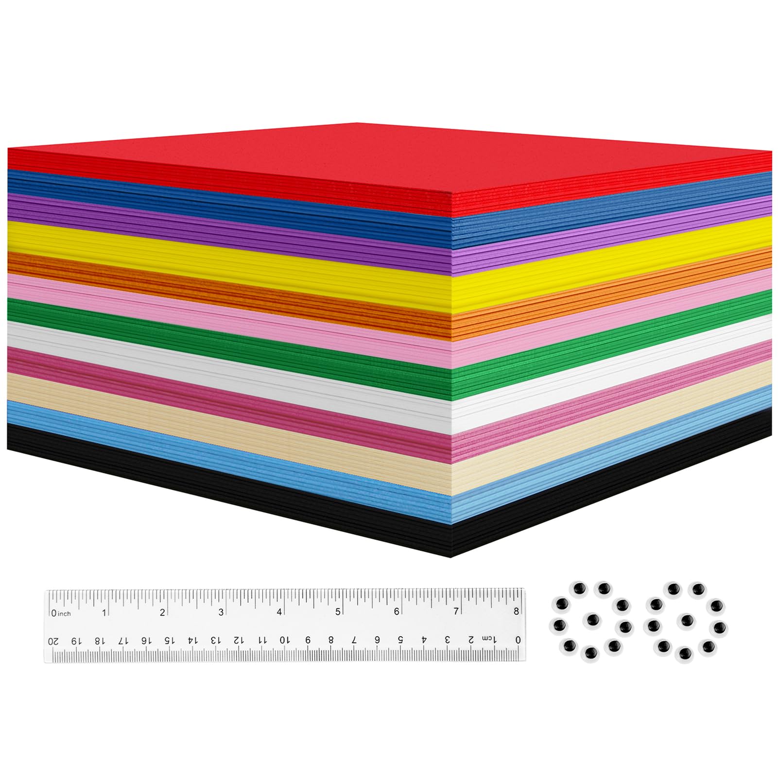 96PCS EVA Foam Sheets 1mm Thick 7.8 x 5.9 Inches Craft Foam Paper 12 Colors for Craft Projects Kids DIY Handcraft Classroom Parties and More