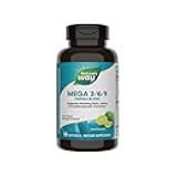 Nature's Way Mega 3/6/9 Omega Blend, Supports Healthy Skin, Joints, Cardiovascular Function*, Fish, Flax, Borage Oil, 90 Lime Flavored Softgels (Packaging May Vary)