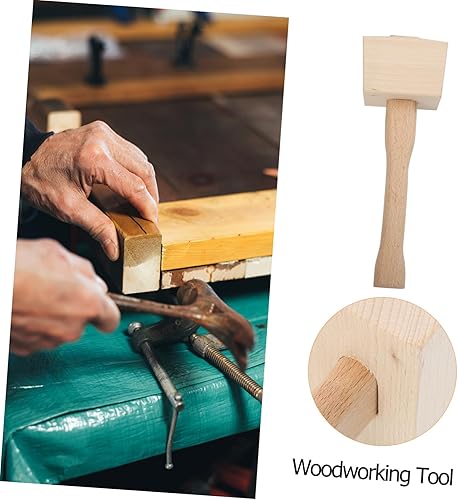 Miniatura 4 de TEHAUX Martillo de carpintero de madera portátil, herramienta de mano de mazo, acabado liso para carpintería, martillo tallado, herramienta de