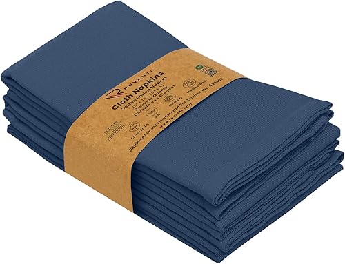 Vista 22 de Ruvanti Servilletas de algodón 12 unidades, servilletas de tela suaves y cómodas, servilletas de lino de calidad hotelera de lujo – Servilletas