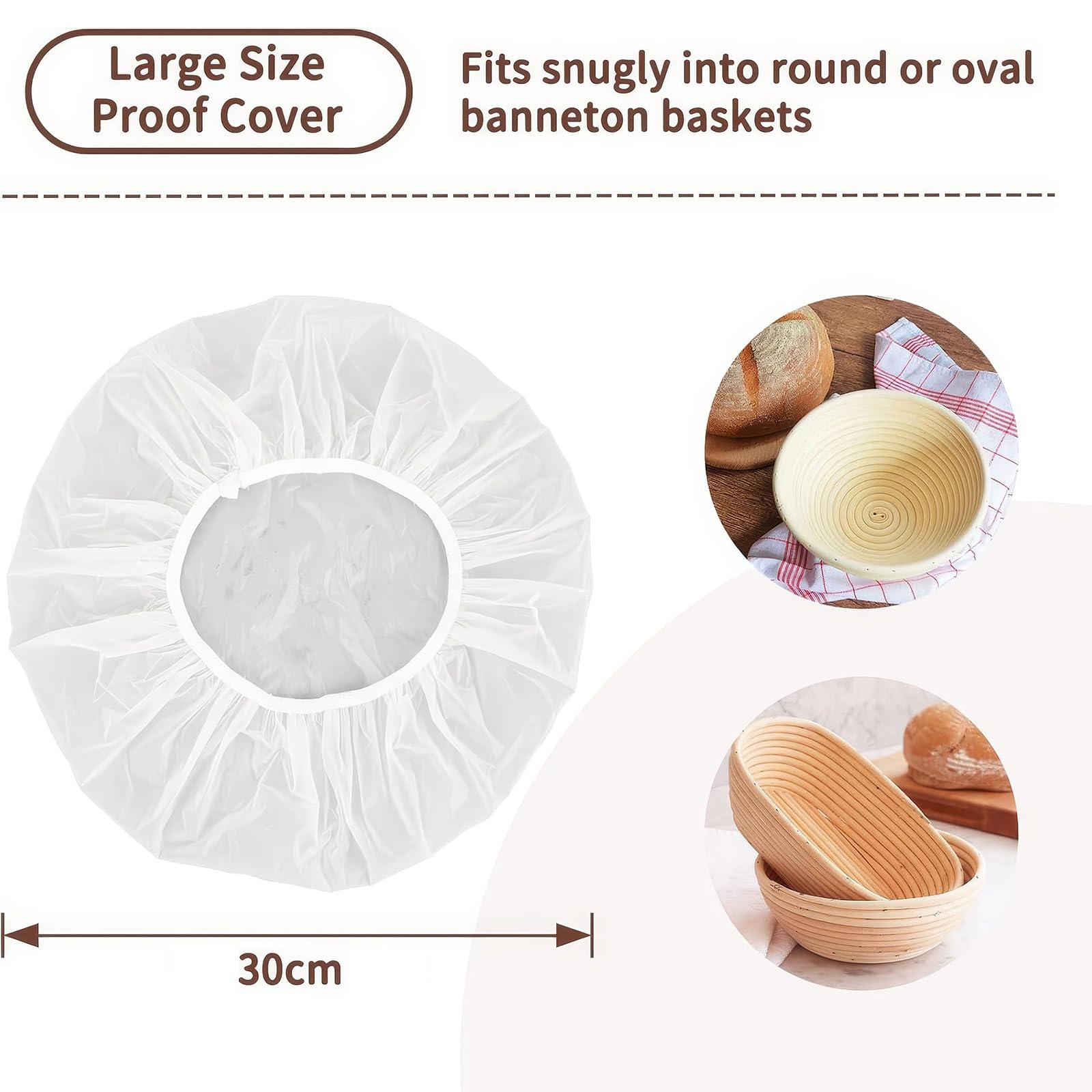4 Pezzi Copertura per Impasto, Copertura per Alimenti, Coperchi per Cestello Di Fermentazione, Cuffia Alimentare per Lievitazione, per Lcestino Lievitazione Pane