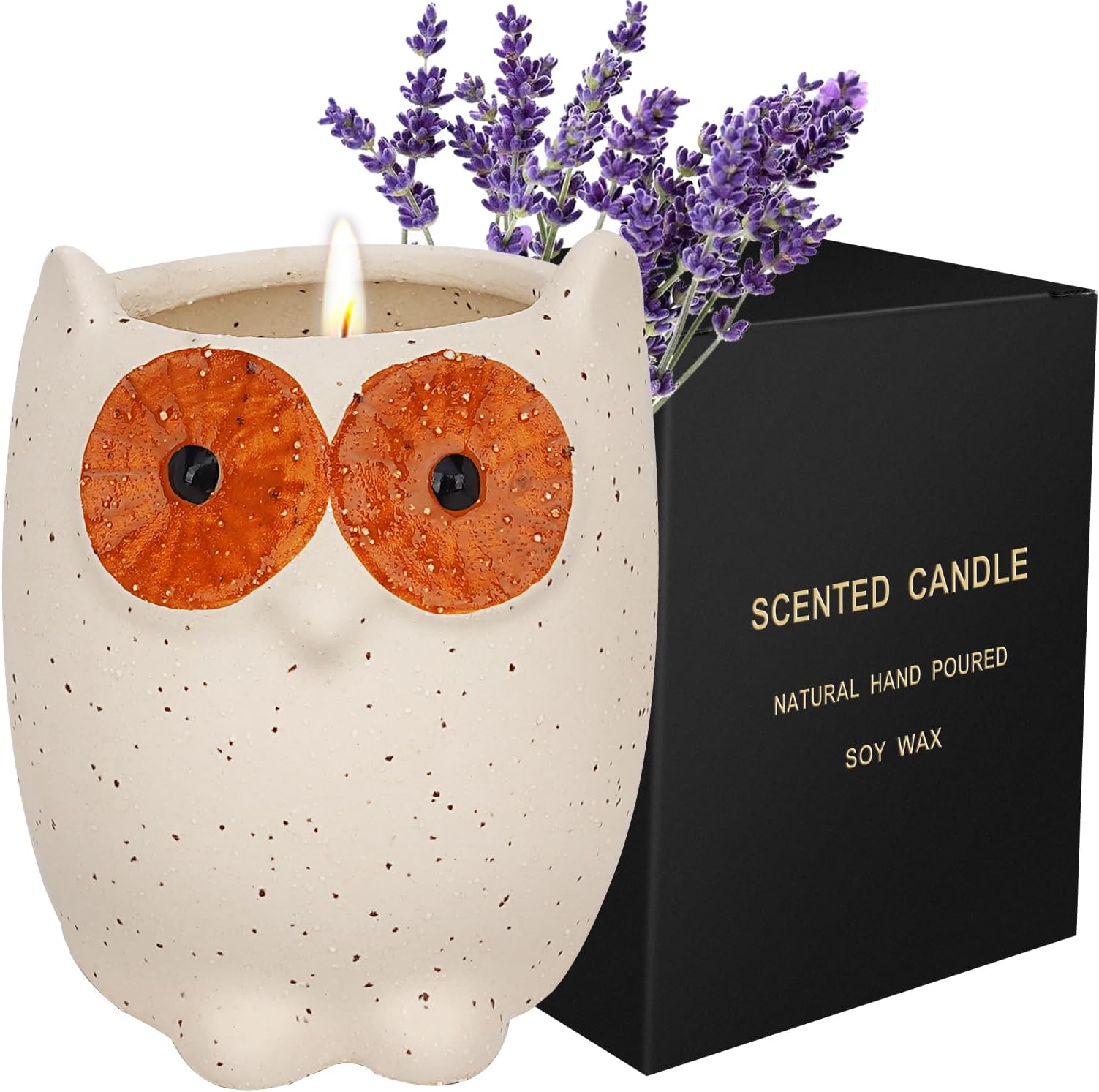 ETAKISH Lavender Scented Candle Gifts for Women, Cute Owl Highly Scented Aromatherapy Candle Gift for Birthday, Valentine's Day, Christmas, Women's Day