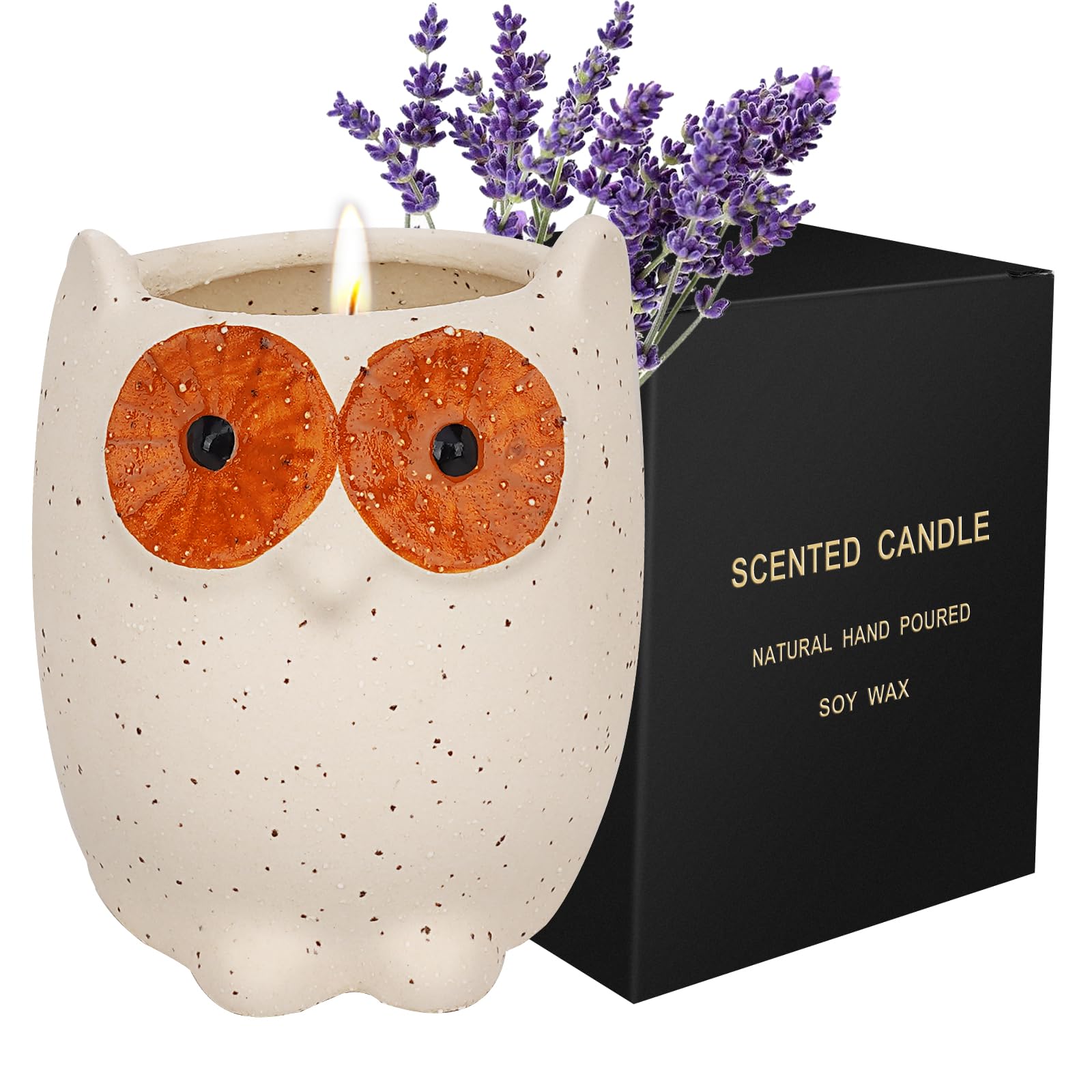 ETAKISH Lavender Scented Candle Gifts for Women, Cute Owl Highly Scented Aromatherapy Candle Gift for Birthday, Valentine's Day, Christmas, Women's Day
