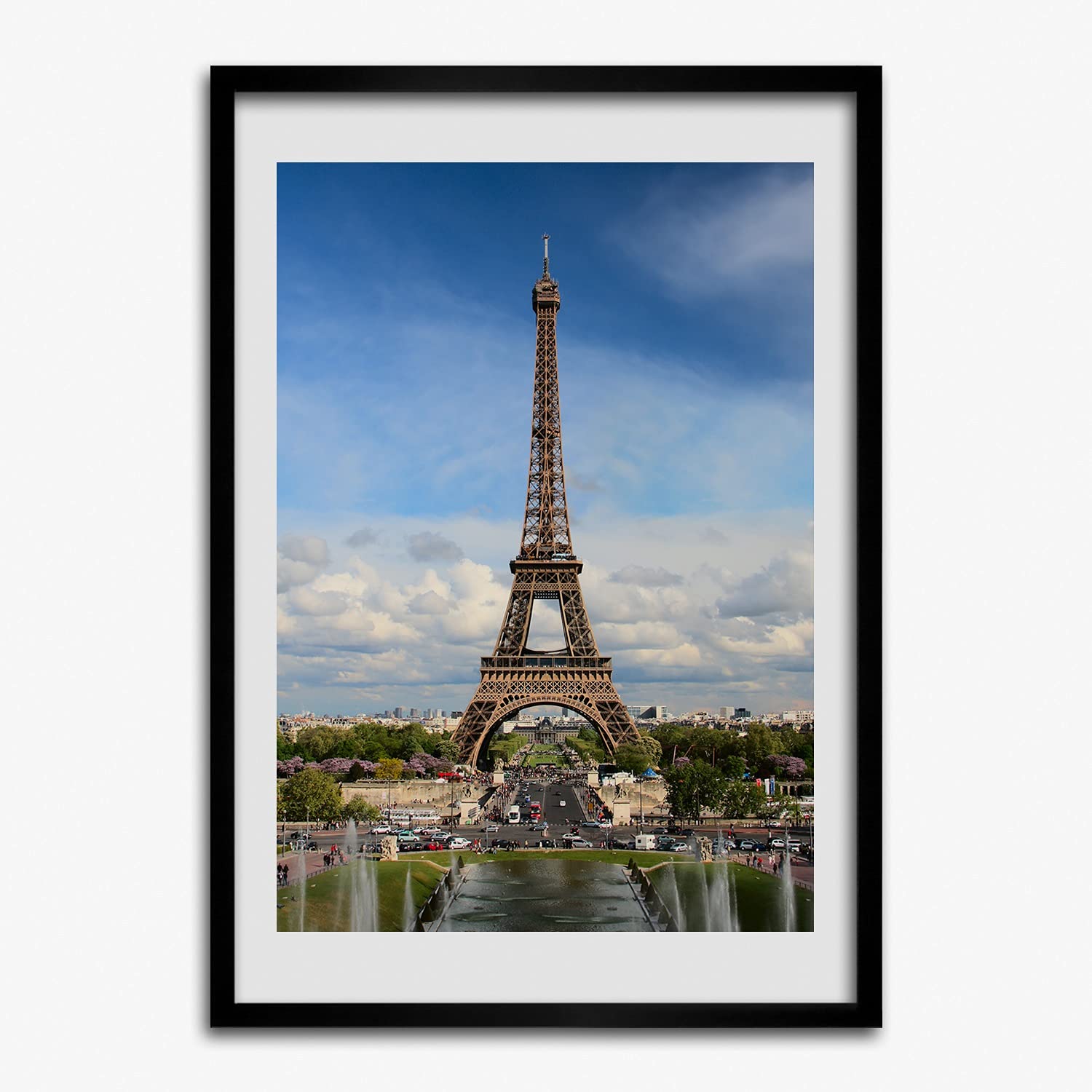 Tulup Obraz w Ramce MDF Obrazek Ścienny 70x100cm Rama Oprawiony Grafika Fotoobraz Na Ścianę Do Kuchni Salonu Sypialni Dekoracja - Paris Tour Eiffel