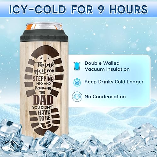 Miniatura 10 de Wassmin Vaso de bomberos para hombres, enfriador de latas 4 en 1 de acero inoxidable aislado de 16 onzas, taza de café con tapa para abuelo, papá,