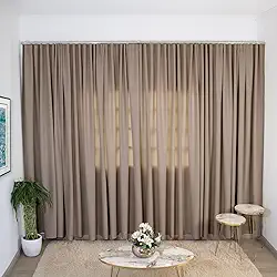 Cortina Blackout Sanca Trilho Suíço 3,00m X 2,70m Veda Luz (Avelã)