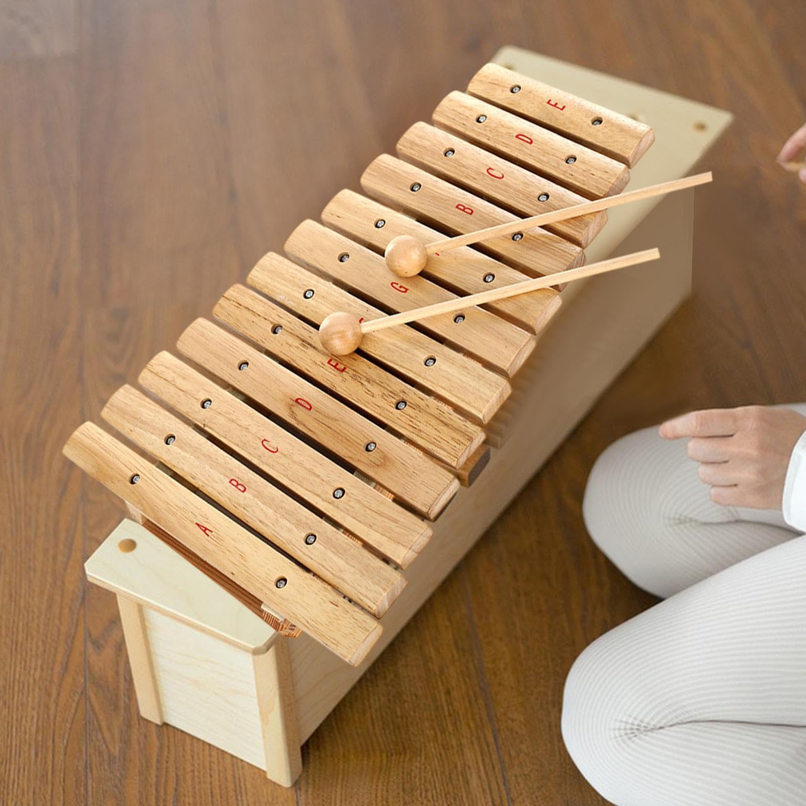 Xilófono Infantil, Juguete Educativo de Madera, Herramienta Musical para Desarrollo Motor, 12