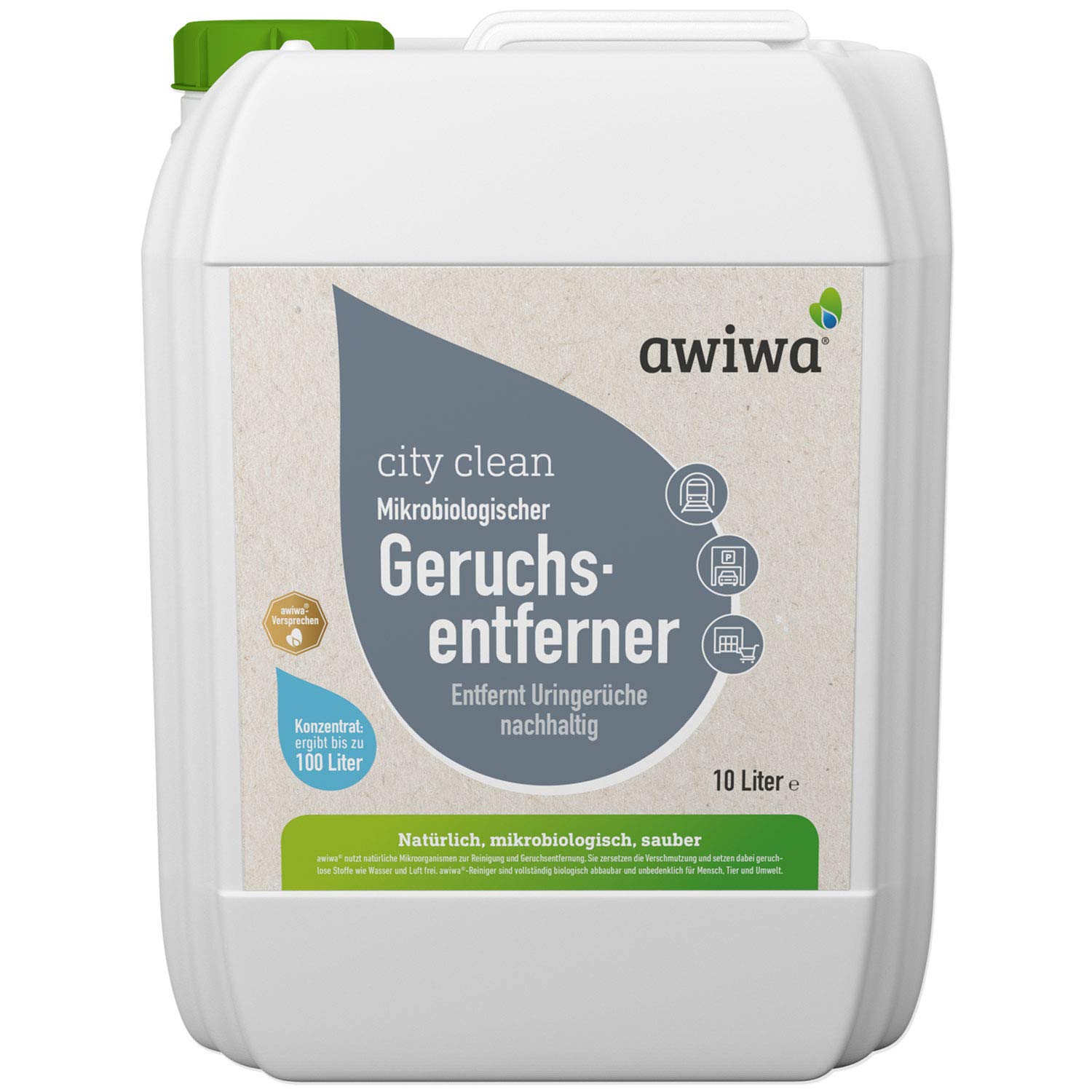 awiwa Geruchsneutralisierer Urin & Uringeruch Entferner - Ideal für Parkhäuser, Passagen, Einkaufszentren etc. (10 Liter)