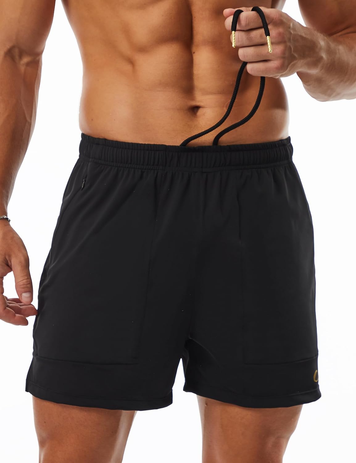 Ouber Men's Athletic Gym Shorts Workout Quick Dry Shorts for Men Running Training with Zipper Pockets - Image 5