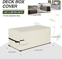 Vista 2 de Porch Shield - Caja de almacenamiento para cubierta de terraza - Cubierta impermeable al aire libre 600D para caja de 73 galones, resistente a