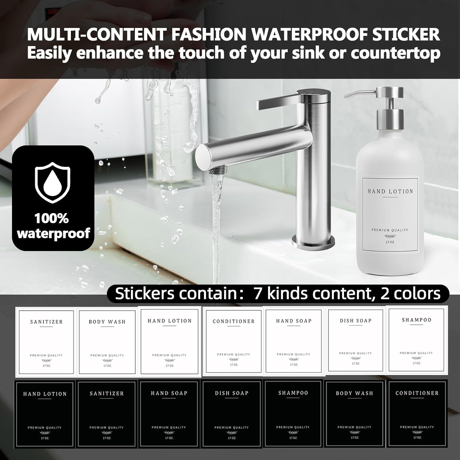 Glass Soap Dispenser Bathroom - Kitchen Dish Hand Soap Dispenser Set, Liquid Soap Lotion Dispenser with Tray, Hand Soap and Lotion Dispenser, White Bottle/Silver Pump-pd