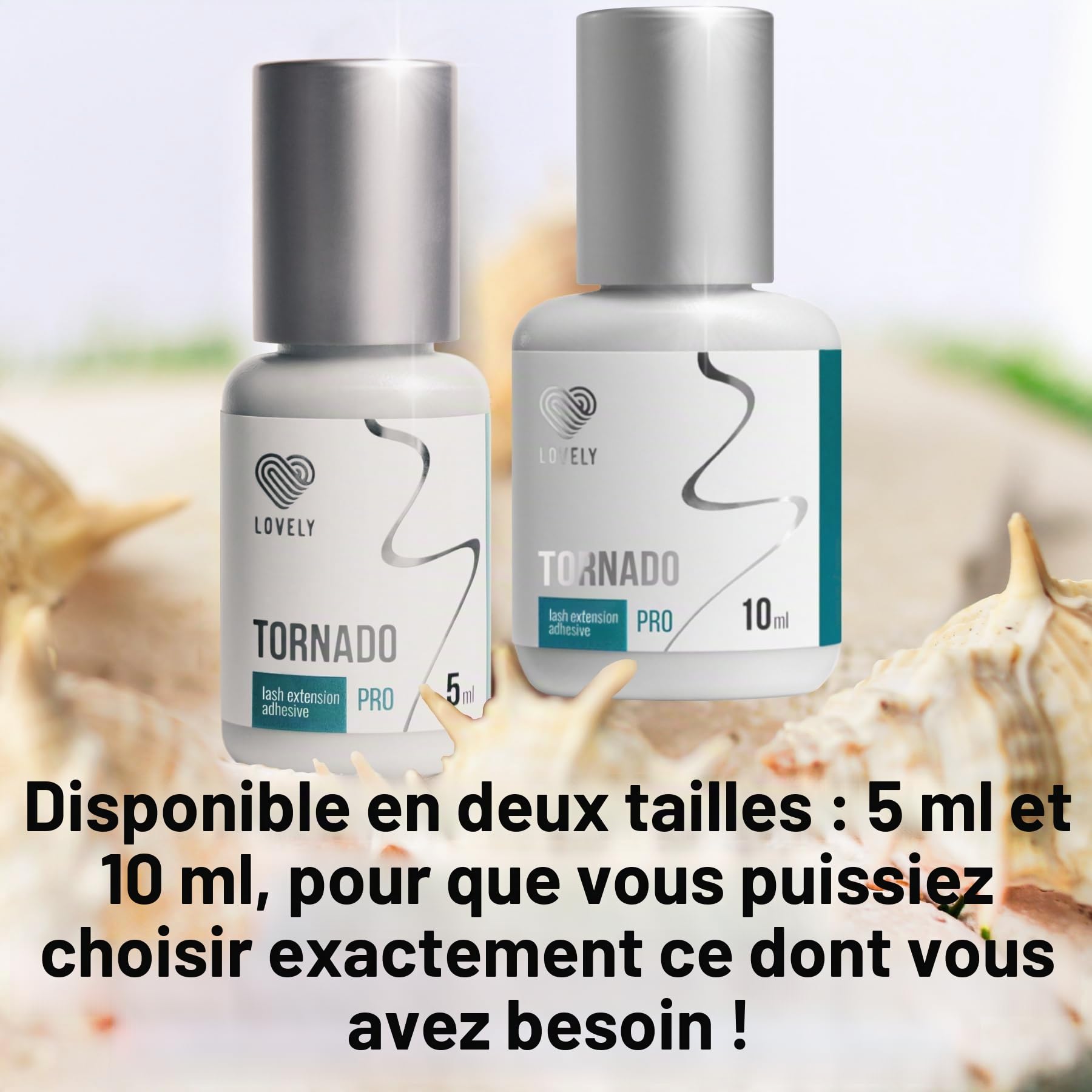 LOVELY TORNADO Colle à cils 10ml Noir – Colle ultra rapide – Temps de séchage : immédiat – 8 semaines d'adhérence – Très résistante | Pour extensions de cils, Lash Extension Glue