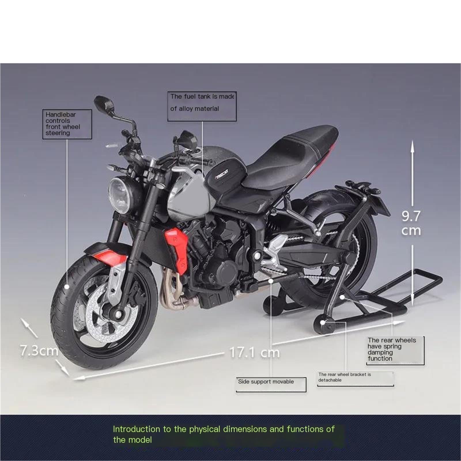 Modelo De Motocicleta Aleación A Escala 1:12 para Triumph Trident 660 Maqueta Juguete Regalo