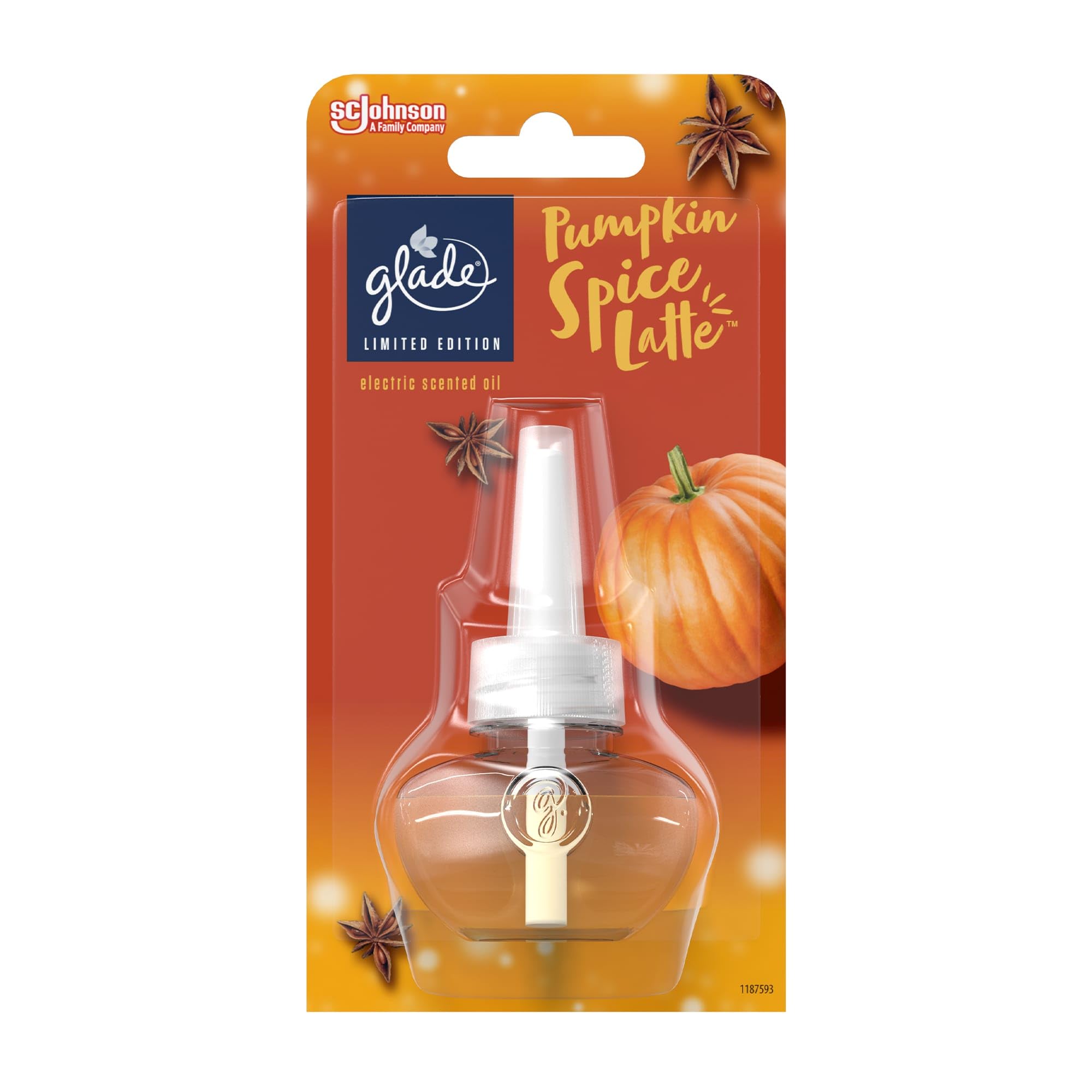 Glade Plug in Air Freshener Refill, Electric Scented Oil Room Air Freshener, Pumpkin Spice Latte, 20ml
