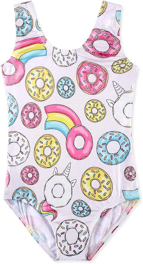 HOZIY Gymnastics Leotards for Girls Toddlers Kids Sleeveless Tumbling Outfits for Dance Print